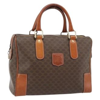 Celine Pre-owned Handbags, female, Brown, Size: ONE SIZE Pre-owned Macadam Canvas Hand Bag