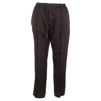 Haider Ackermann Drawstring Wide-Leg Trousers in Brown Cotton