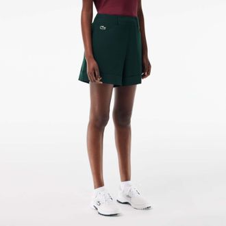Lacoste Sport Lichtgewicht Stretch Taffeta Golfshort voor dames in Groen