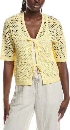 Joseph Ribkoff Open Knit Tie Front Cardigan
