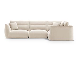 CXL by Christian Lacroix Sof&aacute; esquinero derecho 5 plazas de terciopelo marfil
