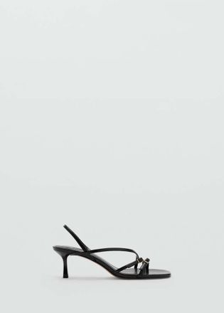 Mango Sandali fasce tacco kitten nero - Donna - 35 - MANGO