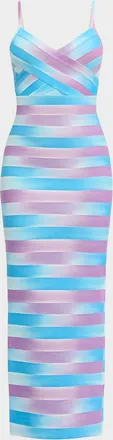 H&eacute;rve L&eacute;ger The Cara Ombr&eacute; Stripe Gown