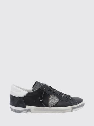 Philippe Model Sneakers basse Paris in pelle con effetto usurato e logo Scudetto