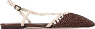 Hereu Schoenen, Dames, Bruin, 36 EU, Geweven platte sandalen