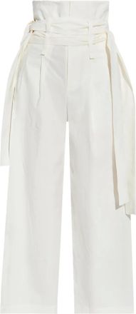 Issey Miyake Pantaloni a vita alta - Bianco