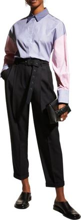 Nellie Partow Finn Belted Straight-leg Trousers Size S