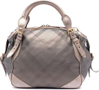 Burberry Pre-owned Burberry Smoke Check Coated Canvas Oakford Handbag Ladies 0091N9QVD18VW5BU