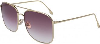 Victoria Beckham Womens VB202S-712 VB202S 59 712 Sunglasses - Gold - One Size