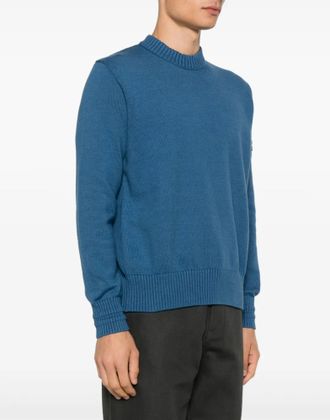 Stone Island Mens Compass Logo Patch Sweater Blue Clothing > Knitwear
