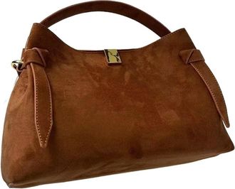 Generic Compatible For Women Handbag Suede Velvet Leather Solid Color Single Shoulder Crossbody Large Capacity Commuting Tote Bag(G)