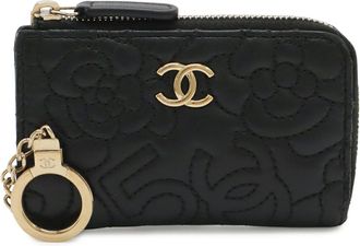 Chanel Black Leather Coin Purse/Coin Case (Pre-Owned)