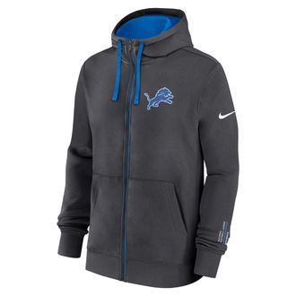 Nike Detroit Lions Playbook Page Club Nike Mens NFL Full-Zip Hoodie in Grey | 01NC0EHP9J-YYQ
