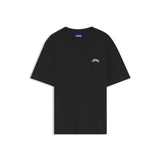 HUGO BOSS Regular-fit cotton T-shirt with varsity logo