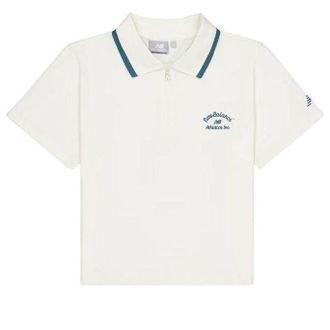 New Balance (WMNS) New Balance Athletics Half Zip Polo Shirt Ivory NFE22442-IV
