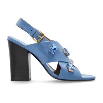 Marni High Heel Sandals, female, Blue, Size: 7 1/2 US Leather Heeled Sandals