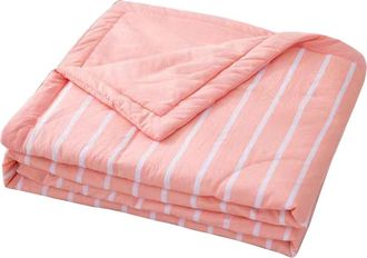 OEM Edred&oacute;n Refrescante De Algod&oacute;n Transpirable, Rosa Con Finas Rayas