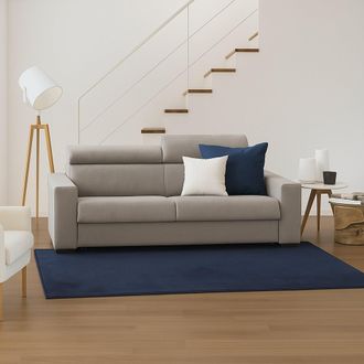 Dmora Sof&aacute; Fijo Dfrar, Sof&aacute; De 3 Plazas, 100% Made In Italy, Sof&aacute; Sala De Estar, En Tela Acolchada, Con Reposacabezas Ajustable Y Reposabrazos Est&aacute;ndar, Cm 