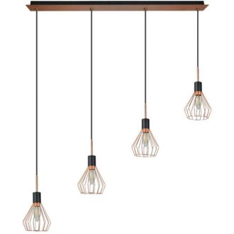 Fabrilamp Colgante San Petersburgo 4xe14 Negro/cobre Regx83x13 Cm