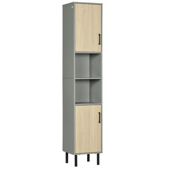 Kleankin Tall Bathroom Storage Cabinet - Slim Floor Cabinet for Living Room | TJ Hughes