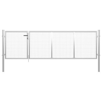Berkfield Home Garden Gate Steel 350x75 cm Silver