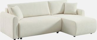 Sweeek Sof&aacute; Cama Esquinero Reversible De Tela Con Arc&oacute;n, 3 Plazas