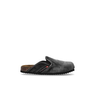 Diesel Denim Slippers - Heren - Slip ons - Grijs - 40 EU - Denim - Schoenen