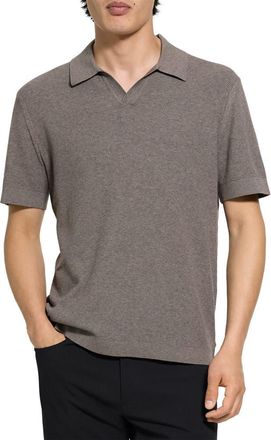 Theory Brenan Johnny Collar Polo in Morel Melange at Nordstrom, Size Xx-Large