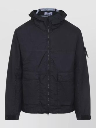 Stone Island hooded jacket adjustable cuffs front pockets