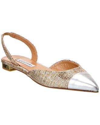 Aquazzura Milanese Leather Slingback Flat