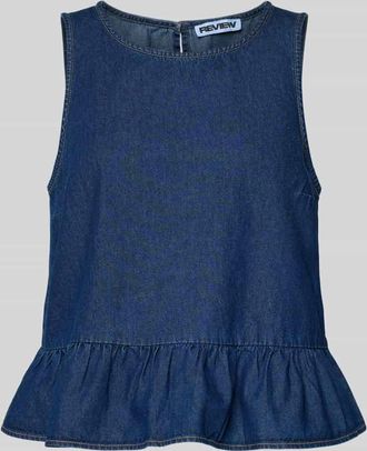 Review Jeans-Top mit Sch&ouml;&szlig;chendetail in Dunkelblau, Gr&ouml;&szlig;e XL