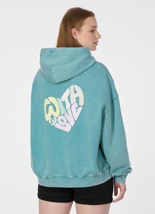 Ragwear Kapuzensweatshirt RAGWEAR GERMMA PP, Damen, Gr. XXL, teal gr&uuml;n, Sweatware, Obermaterial: 100% Baumwolle, bedruckt, normal, Rundhals, Sweatshirts Kapuz