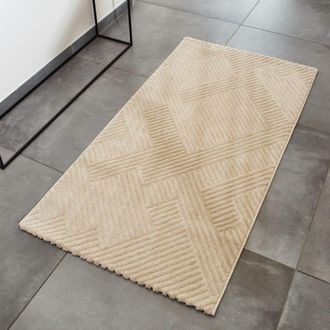 Nazar Rugs Alfombra geom&eacute;trica beige - 80x150