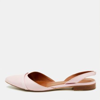 Malone Souliers Pink Leather Elsie Slingback Flat