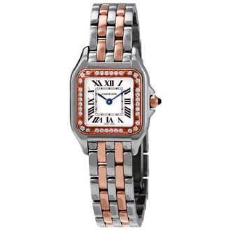 Cartier Panthere Small Model Silver Dial Steel and 18kt Rose Gold Ladies Watch W3PN0006