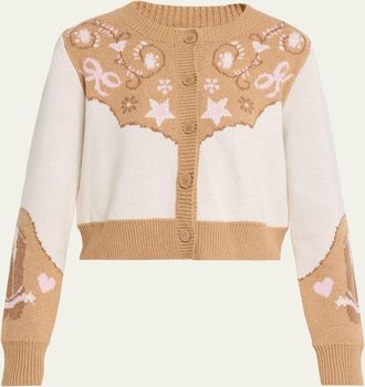 LoveShackFancy Leyah Wool-Blend Saddle Up Cardigan