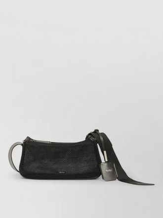 Max Mara micro trapeze mesh shoulder bag ribbon strap