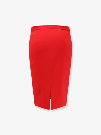 Elisabetta Franchi Monogram-Detail Longuette Skirt - Red