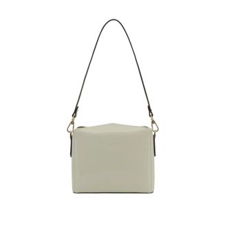 Pourchet Tassen, Dames, Wit, ONE Size, Leer, Cassetta Schoudertas