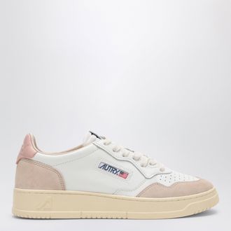 Autry Sneakers Medalist Low in pelle e suede bianca/cipria
