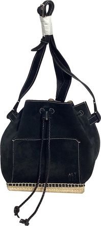 Altuzarra Black Suede Drawstring Bucket Bag (Authentic Pre-Loved)