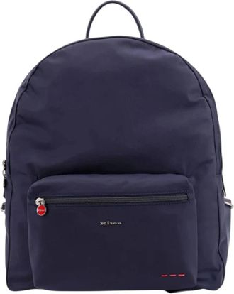 Kiton Stijlvolle rugzak met materialen - Heren - Rugzakken - Blauw - ONE Size - Tassen