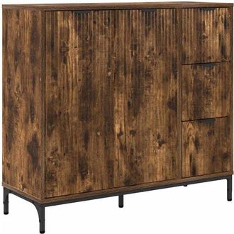 vidaXL Vitrina Roble ahumado 89.5 x 33 x 82 cm Madera contrachapada vidaXL