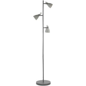 Beliani L&aacute;mpara De Pie 3 Luces Hormig&oacute;n Gris 165 Cm Industrial Mistago