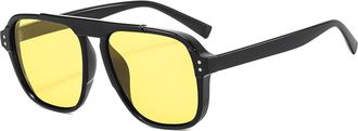 Generic Large Frame Women Outdoor Sunglasses Commuter Sports Men Driver Sun Glasses(Yellow)