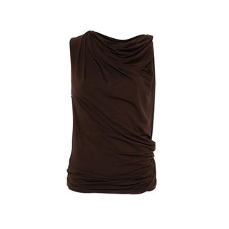 Entire studios Blouses, female, Brown, Size: XS Draped Sleeveless Top