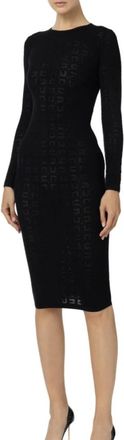 Elisabetta Franchi Mesh Stitch Midi Jurk - Dames - Kleedjes - Zwart - S - Kleedjes