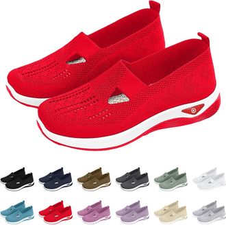 Generic Womens Comfort Walking Shoes, Woven Lightweight Breathable Orthopedic Sneakers with Soft Sole, Wide Fit Shoes Womens Comfortable Breathable Arch Suppo