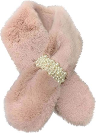 Generic Teenage Girl Gifts Womens For Christmas Women Gift Birthday Ladies Wraps And Shawls Luxurious Winter Pearl Scarf for Elegant Faux Outerwear Fashion Ac