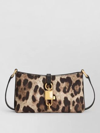 Dolce & Gabbana leopard pattern shoulder bag gold hardware